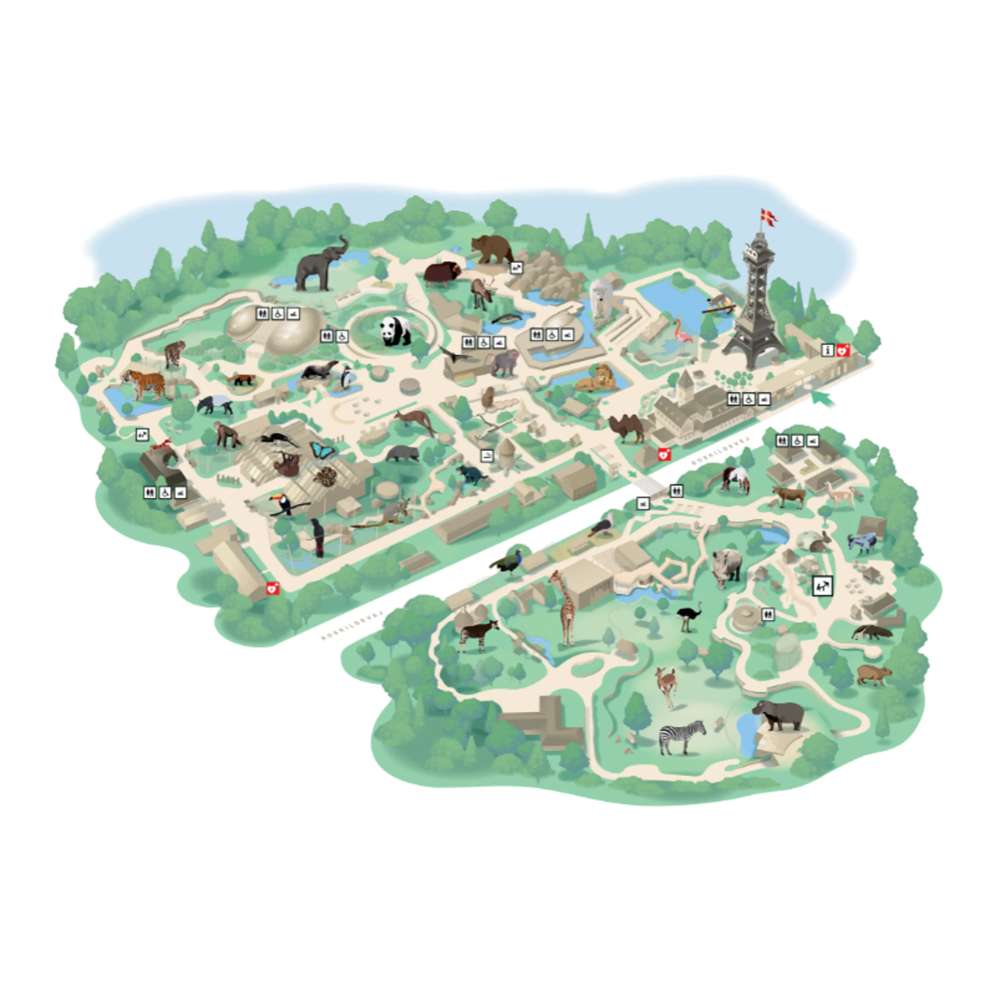 Kort over København Zoologiske Have